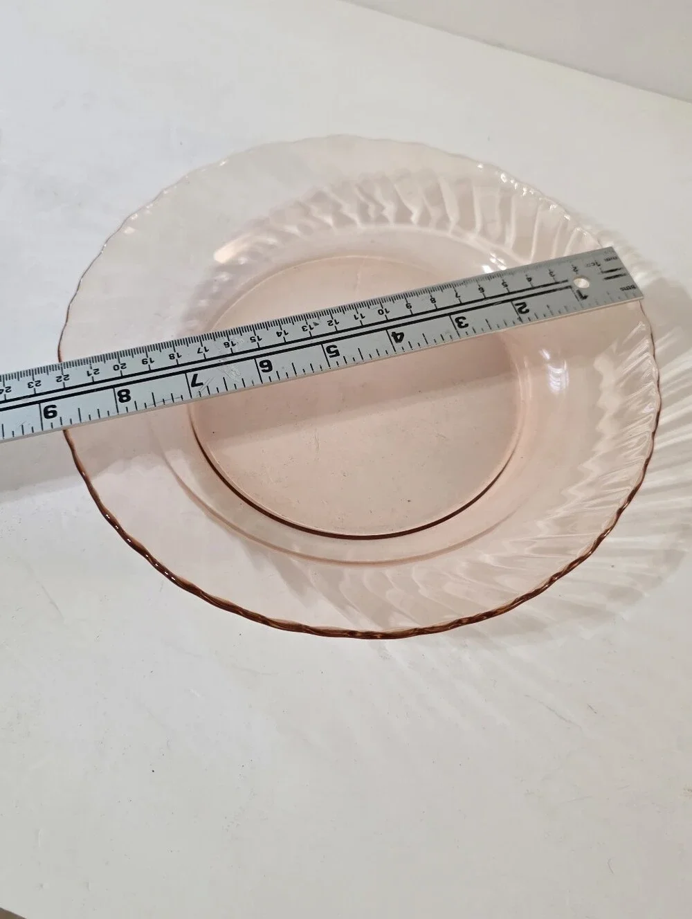 Vintage 80s Arcoroc Rosaline Pink Swirl Salad Plates France